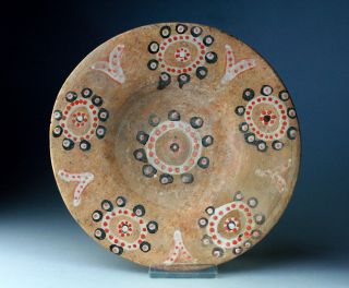 Sc Islamic Pottery Dish W.  Symmetrical Design Western - Central Asia,  C.  1200 Ad