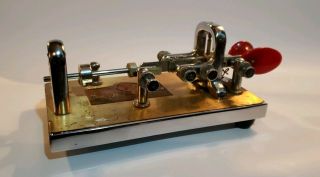 Vintage Vibroplex Telegraph Signal Key Keyer Bug Morse Code Marked Presentation