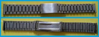 Vintage Clewco 17mm Steel Watch Band Bracelet Made In England - Rolex Bubbleback
