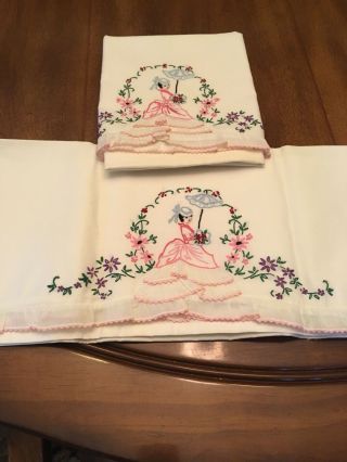 Vintage Handmade Needlepoint Pillow Cases/covers (2)