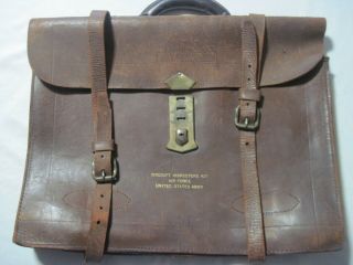 Authentic Wwii World War 2 Us Army Air Corps Aircraft Inspectors Kit Leather Bag