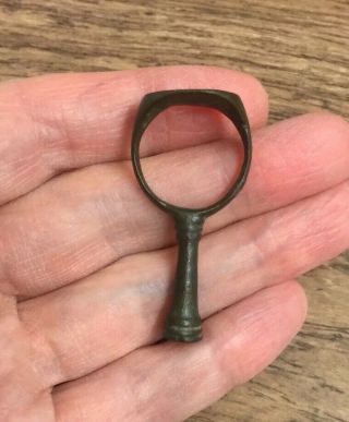 Late 17th Century.  Brass Pipe Tamper Finger Ring.  Dating To Circa 1670 - 1700.