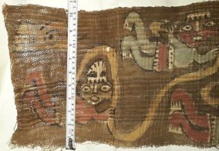 fragment textil Nazca,  woven paracas warrior.  Chavin,  Precolumbian,  Moche 2