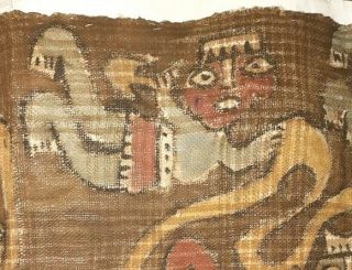 fragment textil Nazca,  woven paracas warrior.  Chavin,  Precolumbian,  Moche 3