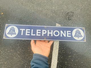 Rare 1939 Bell System Public pay phone / booth Porcelain Sign 2