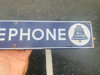 Rare 1939 Bell System Public pay phone / booth Porcelain Sign 3