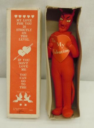 Vintage Shackman Novelty Valentine Devil Figure Doll Japan 4618