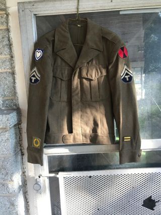 Ww2 Us 7th Infantry Division Ike Jacket Named (d535