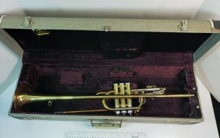 Vintage Getzen Herald Flag Coronation Trumpet In Case