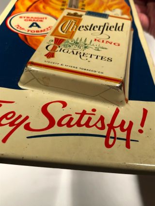 Vintage 50s Chesterfield King Cigarette Advertising Thermometer Sign Tobacciana 3