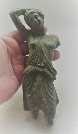 Large & Impressive Ancient Roman Bronze Statuette Of Diana Circa 200 - 300ad