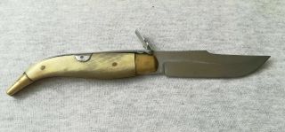 Vintage Made In Spain Spanish Small Navaja Folding Knife With Bone Handle