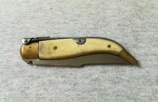 VINTAGE MADE IN SPAIN SPANISH SMALL NAVAJA FOLDING KNIFE with BONE HANDLE 2