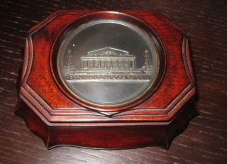 19th Century Russian Table Box W Bronze Plaque Of St Petersburg Stock Exchange