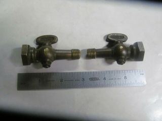 (2) Vintage Crane Brass Shut - Off Valves,  1/4 - 18 Pipe Threads,  Usa Made