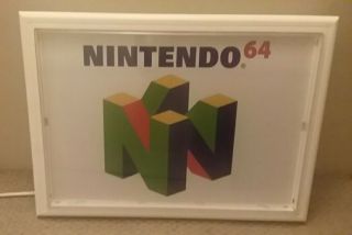 Retro Nintendo 64 Lighted Store Sign Display N64