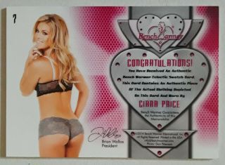 Ciara Price 2014 Benchwarmer Eclectic Swatch Card 2