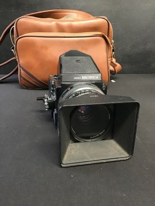 Vintage Zenza Bronica Etrsi Medium Format Camara W/film Back,  Lense & More