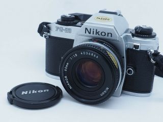 Vintage Nikon Fg - 20 Camera With Nikon 50mm 1:1.  8 Lens