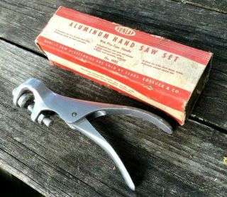 Vintage DUNLAP Aluminum Saw Set,  Adjustable,  Hand Saw Tooth Setter 2