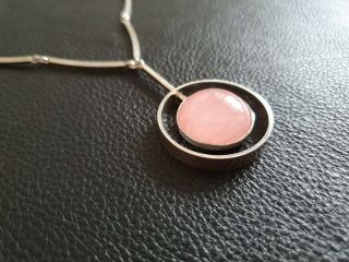 Denmark N.  E.  From 925 Sterling Silver Necklace With Rose Quartz