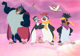 Pebble & The Penguin Animation Cel 1982 - Don Bluth - Hubie,  Marina,  Drake Rocko