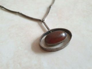 Denmark N.  E.  From 925 Sterling Silver Necklace With Amber