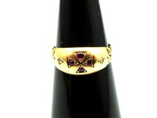 Antique Victorian 15ct Gold Ruby & Diamond Ring Chester 1884.  F214f