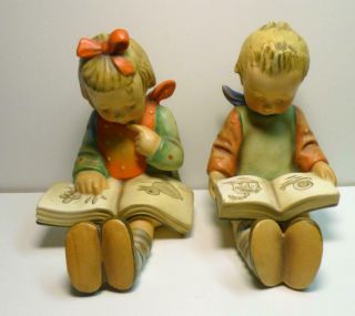 Vintage Hummel " Bookworms " Bookends 14/a - 14/b Tmk - 3 W.  Germany From 1960s
