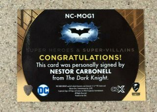 2019 CZX DC Heroes & Villains Nestor Carbonell MOG1 Autograph Auto 067/210 2