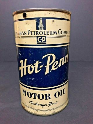 Rare Hot - Penn Petroleum Imperial Quart Oil Tin Can Sign Canada Advertising