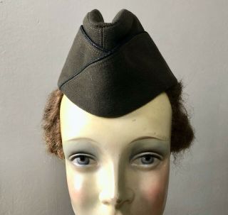 Ww2 Us Army Nurse Cap Officer Overseas - Wac Woman Wool Whipcord