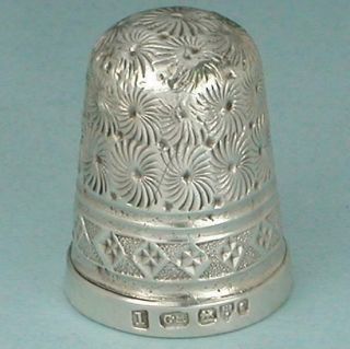 Huge Antique English Sterling Silver Thimble By Charles Horner Hallmarked 1903