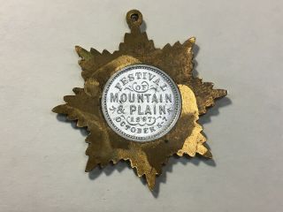Very Rare 1897 Festival of Mountain & Plain Medal/ Pendant Colorado Fair Coin 2