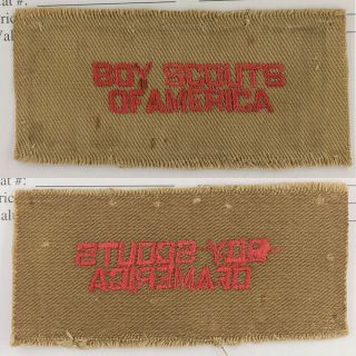 1918 - 1920 2 Line Red Letters On Tan Program Strip - Boy Scout Of America