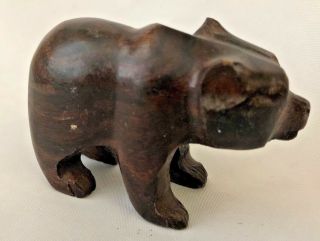 Iron Wood 3 " Carved Brown Black Bear Figurine