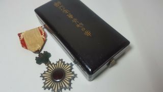 Meiji Era Japanese 6th Class Order Of The Rising Sun Medal Badge Silver Enamel