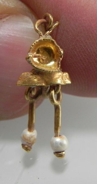 Zurqieh - As12369 - Ancient Roman Gold Earring With Pearls (1 Pc).  200 - 300 A.  D