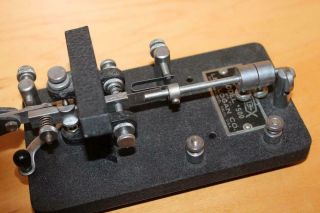 Vintage Telegraph Signal Key Keyer Bug Morse Code Les Logan Speedx Speed X 500