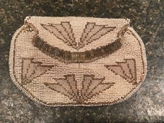 Old Antique Beaded Native American northern plains Indian,  purse,  bag 2