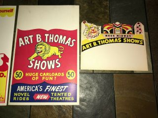 7 Vintage Circus Carnival Posters Art B.  Thomas Shows Blue 