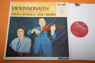 Oistrakh Oborin Beethoven Violin Sonatas 4 & 6 Dutch Philips Stereo 835153 Ay Nm