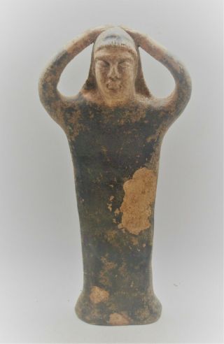 Circa 2000bce Ancient Near Eastern Terracotta Worshipper Statuette