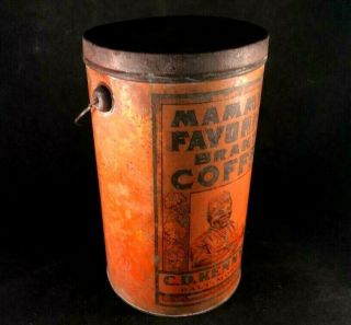 Vintage MAMMY ' S FAVORITE BRAND COFFEE TIN 4 LBS Rare Old Advertising Can 1950s 3
