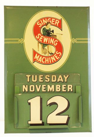 Singer Sewing Machine Perpetual Calendar 1920s