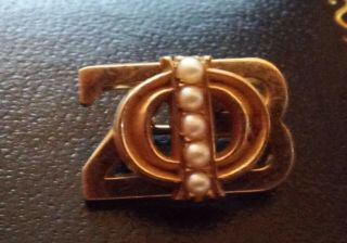 Vintage Zeta Phi Beta 10k Gold & Pearl Bar Pin ( (585))
