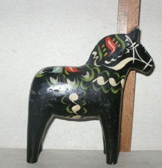 Vintage Mid - Century Nils Olsson Dala Horse Wooden Hand Painted Sweden Folk Art