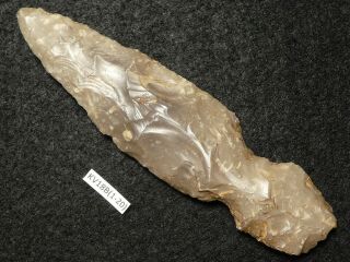 4400y.  Old: Ace Spear Head 104mms Danish Stone Age Neolithic Flint Silex Dagger C