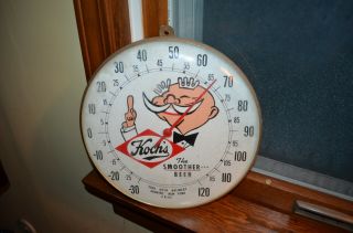 Advertising Fred Koch Brewery Beer Tin Bubble Thermometer Dunkirk Ny Sign