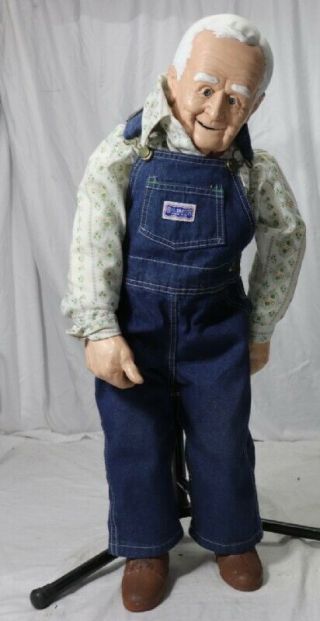 Vintage Big Smith Union Made Work Clothes 31 " Display Doll Grandpa In Overalls